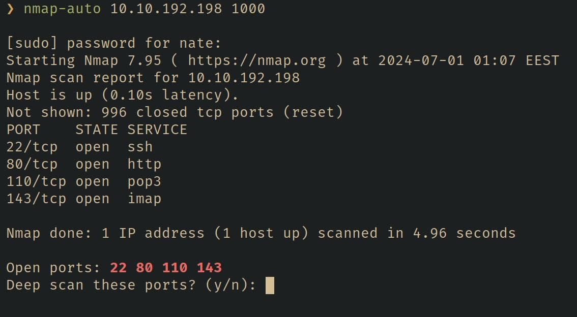 Fowsniff CTF Scan